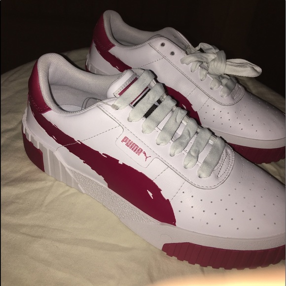 Red and white puma Cali brushed NWOT size 8.5 wmns - Picture 4 of 7